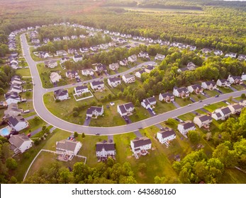 Aerial View Of A Cookie Cutter Neighborhood