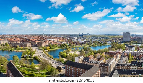 Aerial View Of Copenhagen, Denmark In A Sunny Day