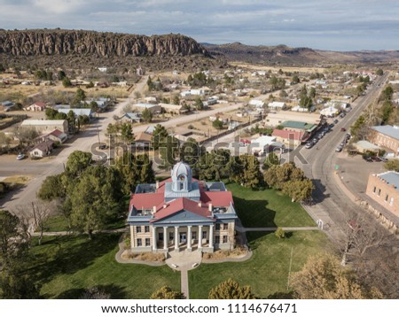 Aerial view of the Courthouse in Fort Davis, TX