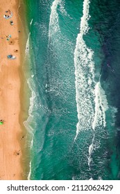 Aerial View Of Crowded Beach On Baltic Sea In Summer, Poland, Europe