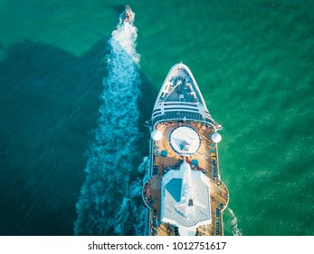 Aerial View To Cruise Ships In Miami, Florida