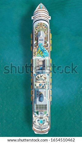 Aerial view if a cruiseship