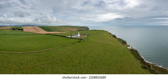 An Aerial View Of The Cumbria Coast And St Bees Ligthouse  In Northern England