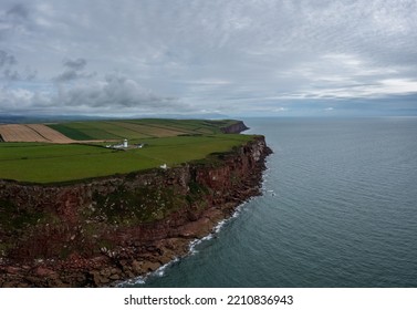 An Aerial View Of The Cumbria Coast And St Bees Ligthouse  In Northern England