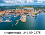 Aerial view of Danish town Faaborg.