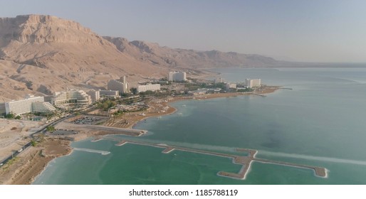 Aerial View Dead Sea Lake Salt Stock Photo 1185788119 