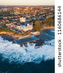 Aerial view of Dee Why rock pool and its surrounding building.