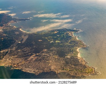 Aerial View Of The Del Monte Forest And Cityscape At California