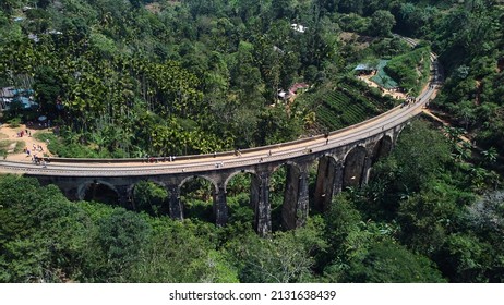 Aerial view of the Demodara nine-arch bridge. High quality photo