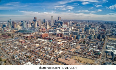 Aerial View Of Denver, The Capital Of Colorado And A Major US City