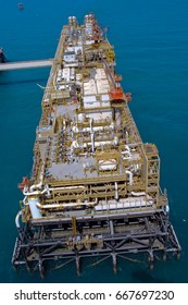  Aerial View Of Desalination Plant Of An Oil And Gas Exploration Rig Platform In The Persian Gulf.