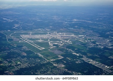 Aerial View Of The  Detroit Metropolitan Wayne County Metro Airport (DTW) 