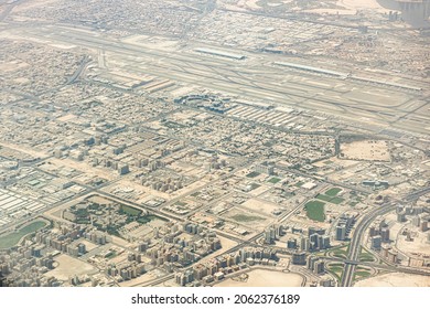 Aerial View Of Development In Dubai Airport Area. Dubai, United Arab Emirates.