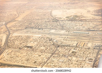 Aerial View Of Development In Dubai Airport Area. Dubai, United Arab Emirates.