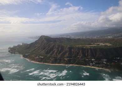 Aerial View Of Diamond Head, Honolulu, Hawaii