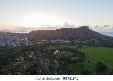 Aerial View Of Diamond Head Honolulu Hawaii