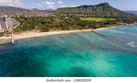 Aerial View Of Diamond Head Oahu Hawaii