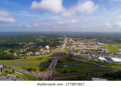 Aerial View Of A Diverging Diamond Interchange On The Alabama Gulf Coast 