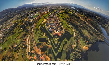 Aerial View In Valença Do Minho,Portugal. Drone Photo