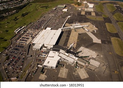 Aerial View Of Domestic And International Termimals At Wellington Airport