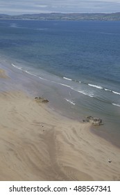 Aerial View Of Downhill Strand Beach, Northern Ireland, UK