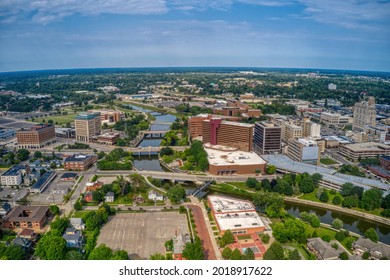 Aerial View of Downtown Flint, Michigan in Summer - Shutterstock ID 2018917622