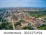 Aerial View of Downtown Gary, Indiana and its Steel Mill.