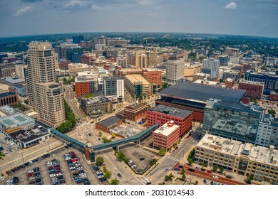 Aerial View Of Downtown Grand Rapids, Michigan During Summer