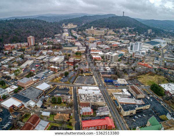 Aerial View Downtown Hot Springs Arkansas Stock Photo 1362513380 ...