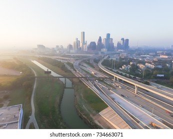 Aerial View Downtown Houston Interstate Highway Stock Photo (Edit Now ...