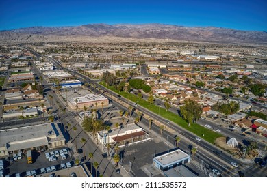 Aerial View Of Downtown Indio, California