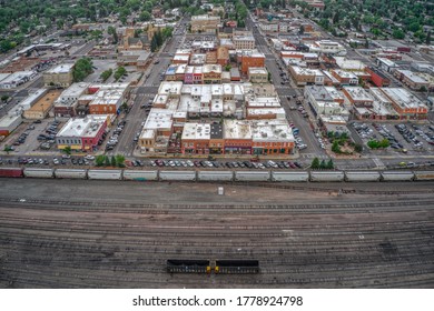 Aerial View Of Downtown Laramie, Wyoming In Summer