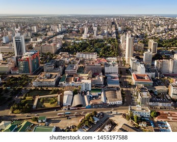 Aerial view of downtown of Maputo, capital city of Mozambique, Africa