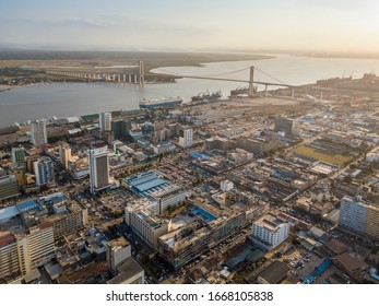 Aerial view of downtown of Maputo, growing capital city of Mozambique
