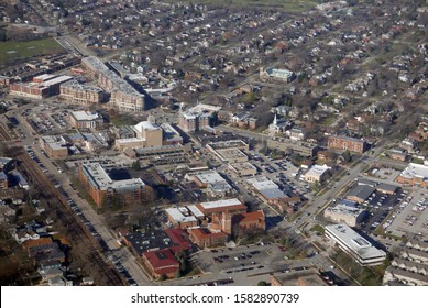 Aerial View Of Downtown Park Ridge IL
