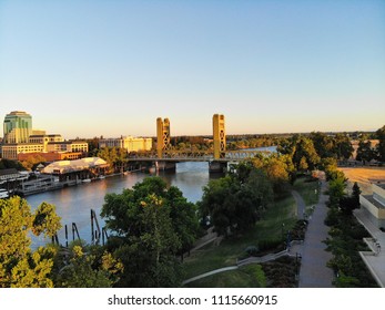 Aerial View Of Downtown Sacramento CA 