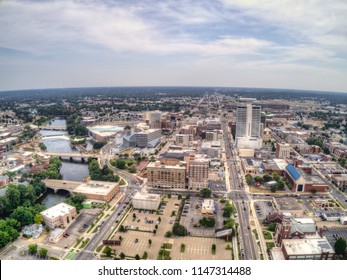 Aerial View Of Downtown South Bend In Indiana