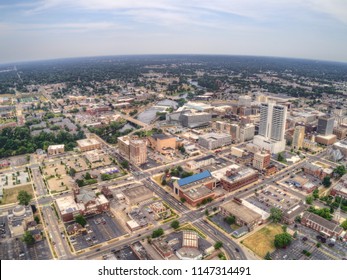 Aerial View Of Downtown South Bend In Indiana