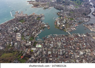 Aerial View Of Downtown Victoria BC Canada