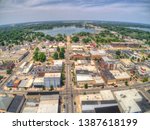 Aerial View of Downtown Warsaw, Indiana