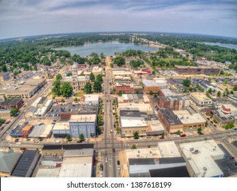 Aerial View Of Downtown Warsaw, Indiana