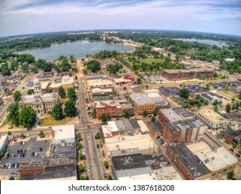 Aerial View Of Downtown Warsaw, Indiana