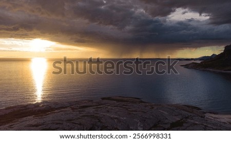 Similar – Image, Stock Photo Sunset in the rain