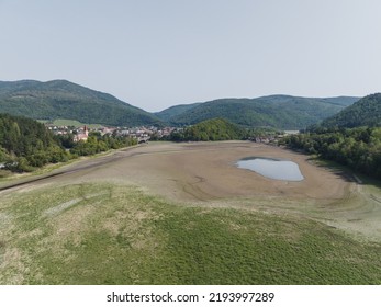 Aerial View Of The Dried Up Water Reservoir Ruzin In Slovakia