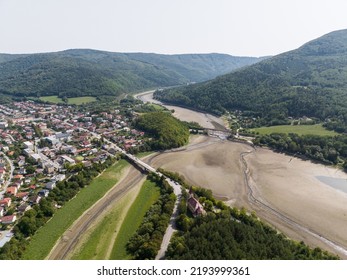 Aerial View Of The Dried Up Water Reservoir Ruzin In Slovakia