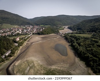 Aerial View Of The Dried Up Water Reservoir Ruzin In Slovakia