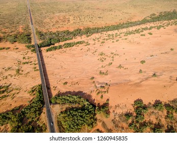 Aerial View Of A Dry River In The Pilbara Western Australia
