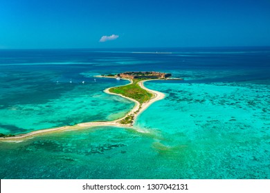 Aerial View Of Dry Tortugas National Park, Fort Jefferson. Florida. USA. 
