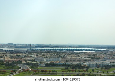 Aerial View Of Dubai Airport Terminal. Dubai, UAE.