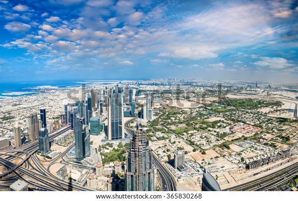 dubai downtown aerial view